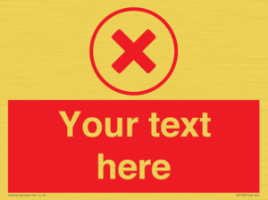 Custom red background, red cross in circle sign